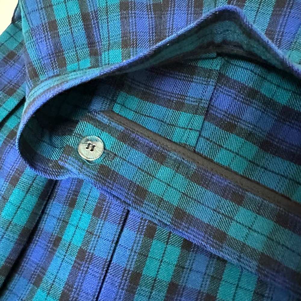 Talbots Vintage Blue Green Plaid Wool Kilt Wrap Skirt Pleated Made in USA 6 - Picture 7 of 8